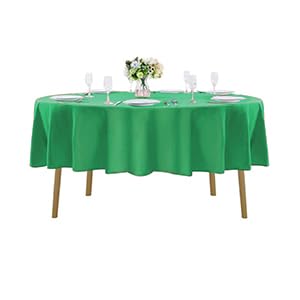 Cupuamon 90 inch Round Tablecloth Washable Polyester Table Cloth Decorative Table Cover for Wedding Party Dining Banquet(90 inch,Emerald) - Image 1